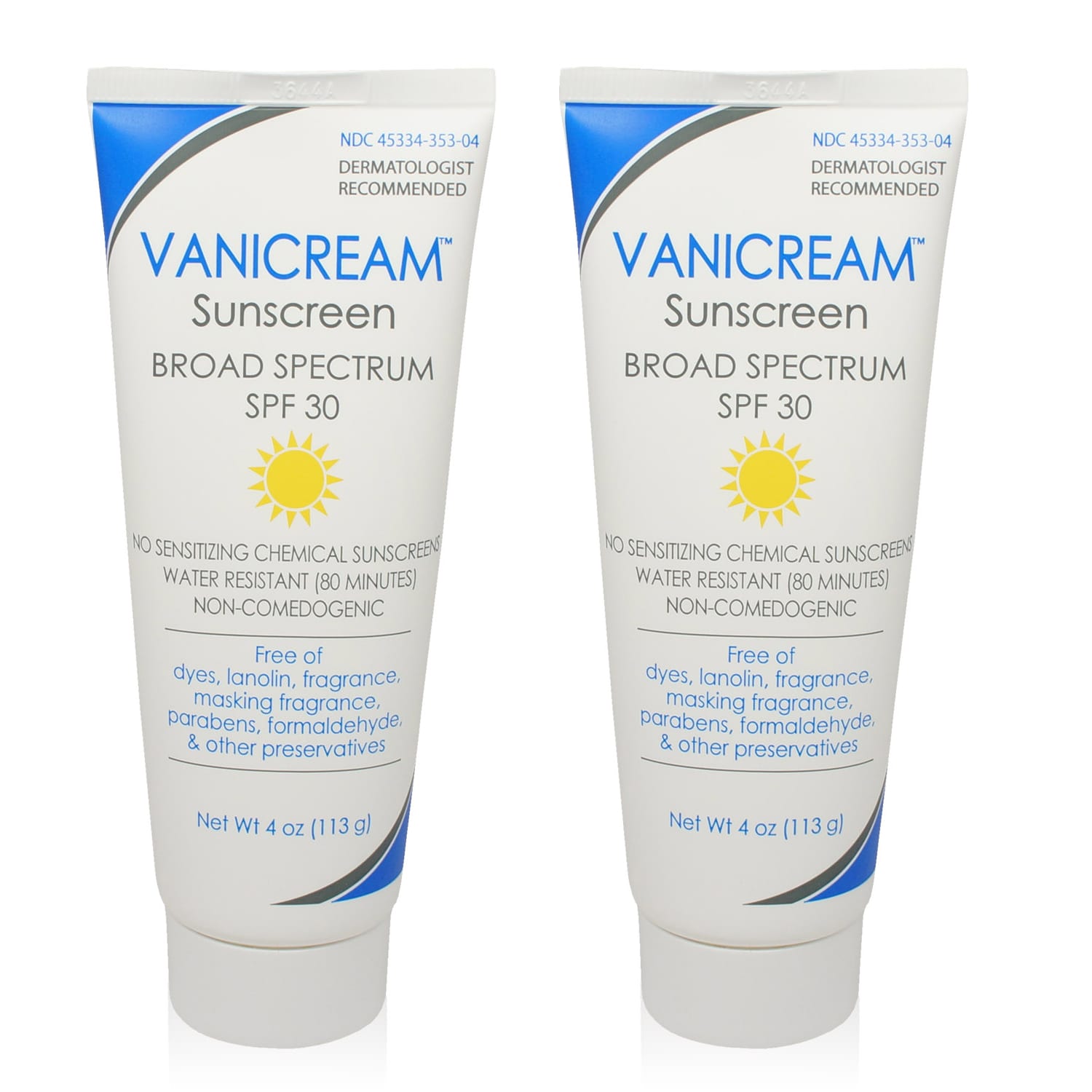 Vanicream Sunscreen Sensitive Skin SPF 30 4Oz (Pack of 2)
