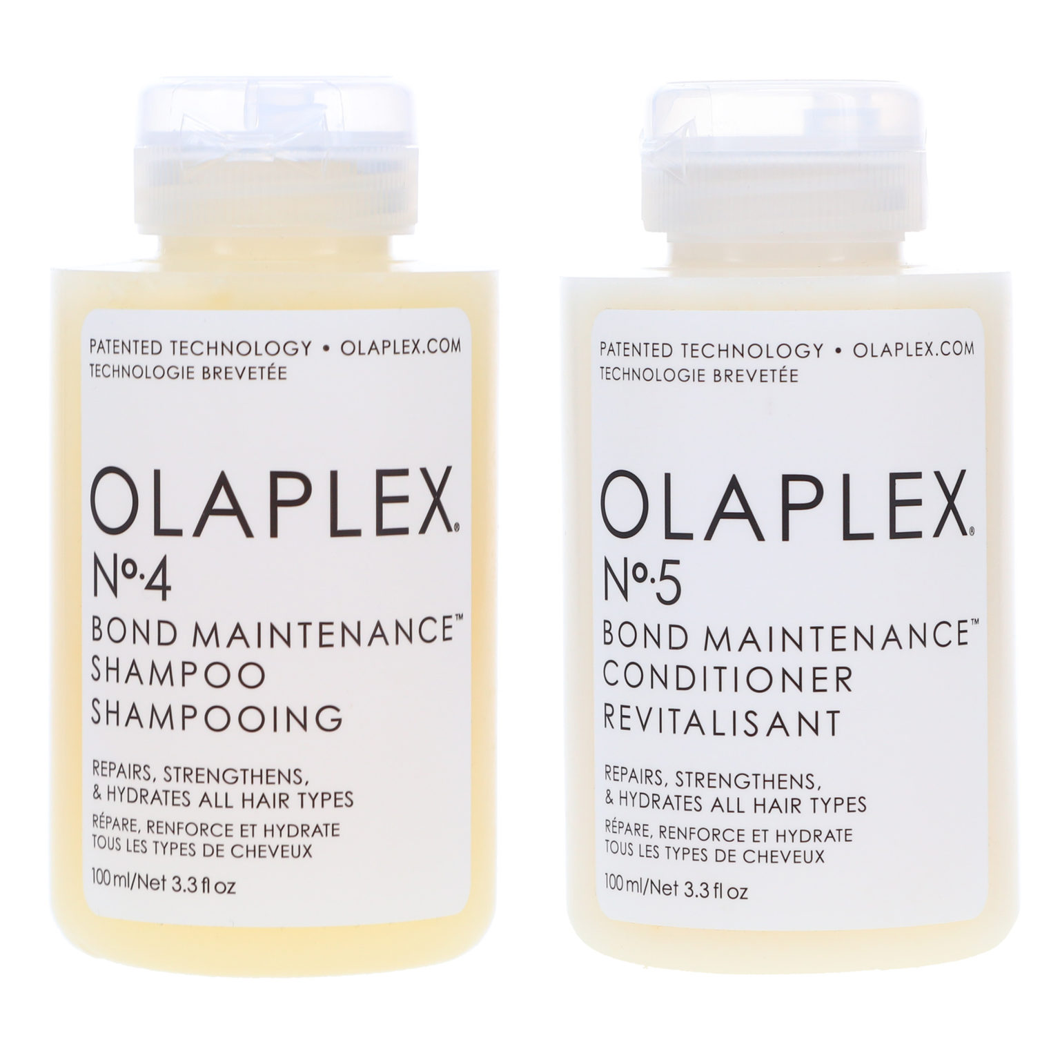 Olaplex No.4 Bond Maintenance Shampoo 3.3 oz & No.5 Conditioner 3.3 oz