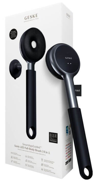 Anti-Aging Wrinkles GESKE Sonic LED Full-Body Brush & Intensive Exfoliator 9 in 1 Black