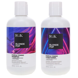IGK Blonde Pop Purple Toning Shampoo 8 oz & Conditioner 8 oz Combo Pack