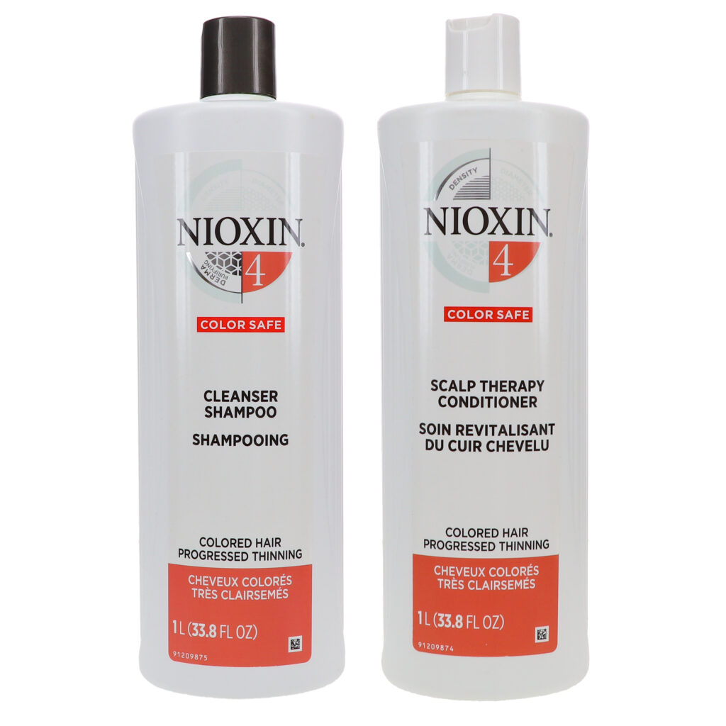 Nioxin Scalp + Hair System 4 Shampoo 33.8 Oz & Conditioner 33.8 Oz ...