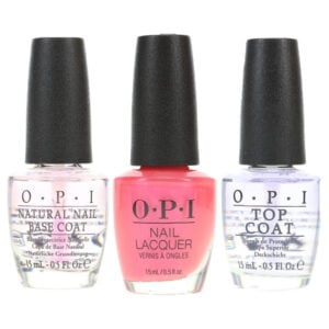 OPI Hawaiian Orchid 0.5 oz, Top Coat 0.5 oz & Natural Nail Base Coat 0.5 oz Combo Pack