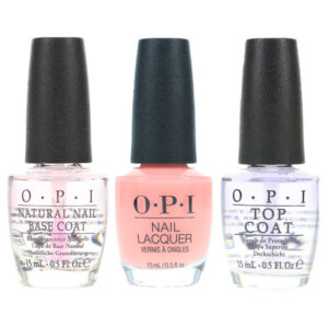 OPI Passion 0.5 oz, Top Coat 0.5 oz & Natural Nail Base Coat 0.5 oz Combo Pack