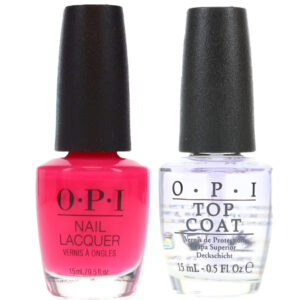 OPI Strawberry Margarita 0.5 oz & Top Coat 0.5 oz Combo Pack
