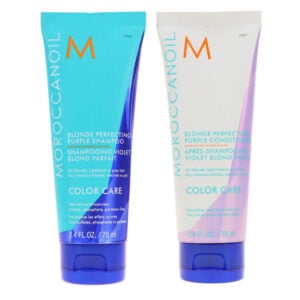 Moroccanoil Blonde Perfecting Purple Shampoo 2 oz & Conditioner 2 oz Combo Pack