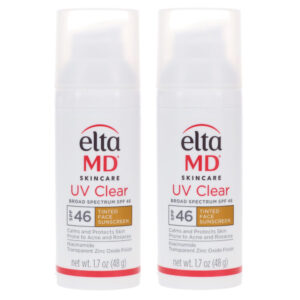 EltaMD UV Clear Broad Spectrum SPF 46 Tinted Face Sunscreen 1.7 oz 2 Pack