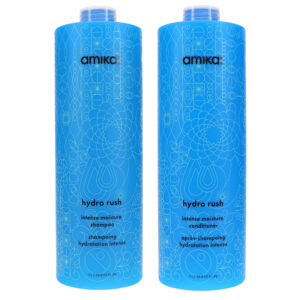 Amika Hydro Rush Intense Moisture Shampoo 33.8 oz & Conditioner 33.8 oz Combo Pack