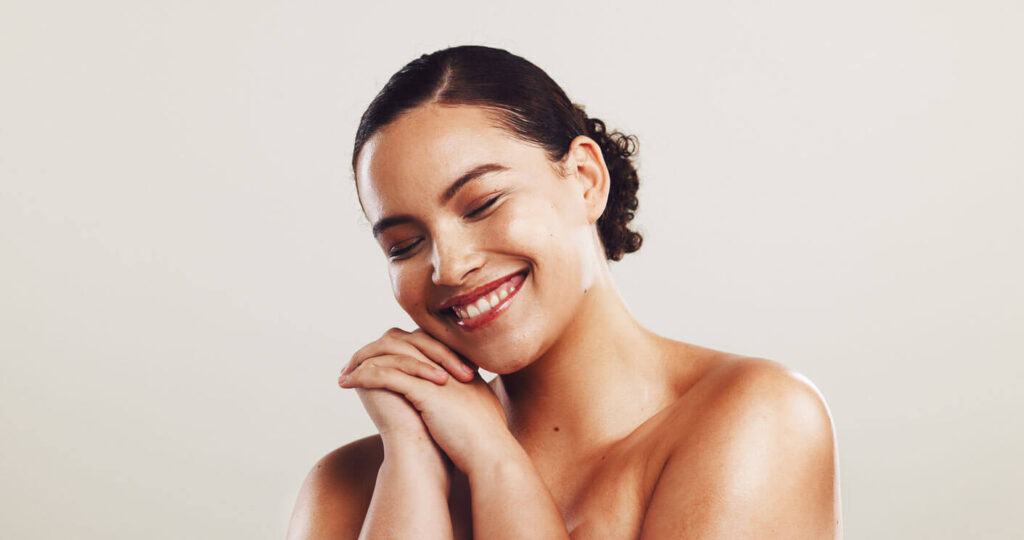 Beauty Blog Skincare, beauty and woman in studio with natural, collagen and hydration facial routine