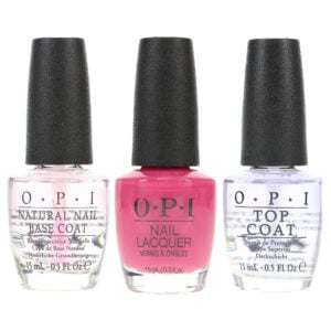 OPI Just Lanai-ing Around 0.5 oz, Top Coat 0.5 oz & Natural Nail Base Coat 0.5 oz Combo Pack