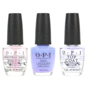 OPI Top Coat 0.5 oz, Natural Nail Base Coat 0.5 oz & You're Such A Budapest 0.5 oz Combo Pack