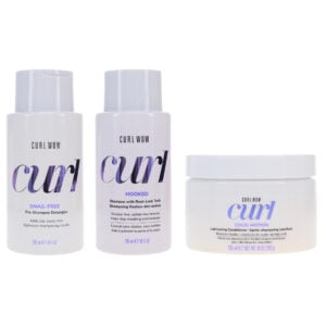 COLOR WOW Curl Wow Snag-Free Pre-Shampoo Detangler 10 oz, Hooked Shampoo 10 oz & Coco-Motion Conditioner 10 oz Combo Pack