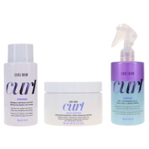 COLOR WOW Curl Wow Hooked Shampoo 10 oz, Coco-Motion Conditioner 10 oz & Shook Mix + Fix Bundling Spray 10 oz Combo Pack