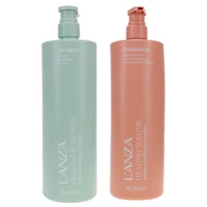L'ANZA Healing Strength Neem Fortifying Complex Shampoo 32 oz & Healing Volume Bamboo Bodifying Complex Conditioner 32 oz Combo Pack