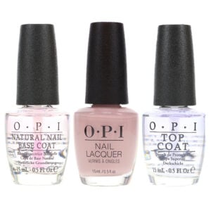 OPI Don't Bossa Nova Me Around 0.5 oz, Top Coat 0.5 oz & Natural Nail Base Coat 0.5 oz Combo Pack