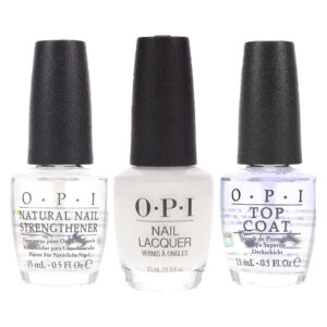 OPI Funny Bunny 0.5 oz, Top Coat 0.5 oz & Natural Nail Strengthener 0.5 oz Combo Pack