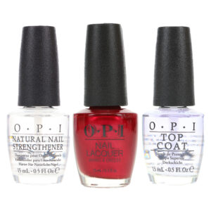 OPI I'm Not Really A Waitress 0.5 oz, Top Coat 0.5 oz & Natural Nail Strengthener 0.5 oz Pack