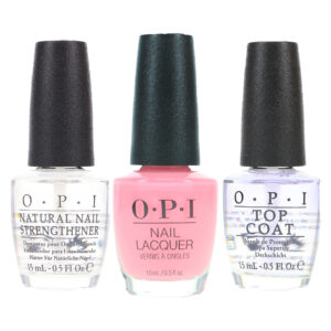 OPI It's A Girl 0.5 oz, Top Coat 0.5 oz & Natural Nail Strengthener 0.5 oz Combo Pack