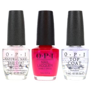 OPI Pompeii Purple 0.5 oz, Top Coat 0.5 oz & Natural Nail Base Coat 0.5 oz Combo Pack