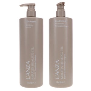 L'ANZA Keratin Healing Oil Phyto-IV Repairing Complex Shampoo 32 oz & Conditioner 32 oz Combo Pack