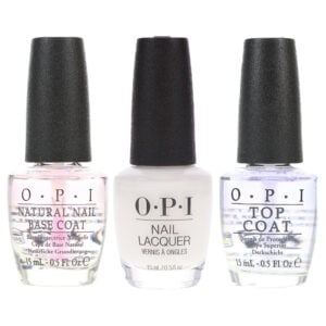 OPI Funny Bunny 0.5 oz, Top Coat 0.5 oz & Natural Nail Base Coat 0.5 oz Combo Pack