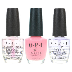 OPI It's A Girl 0.5 oz, Top Coat 0.5 oz & Natural Nail Base Coat 0.5 oz Combo Pack