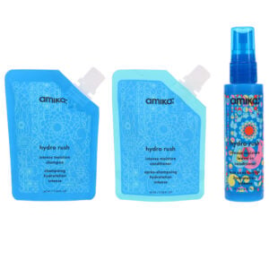 Amika Hydro Rush Intense Moisture Shampoo 2 oz, Conditioner 2 oz & Leave-In Conditioner 2 oz Combo Pack