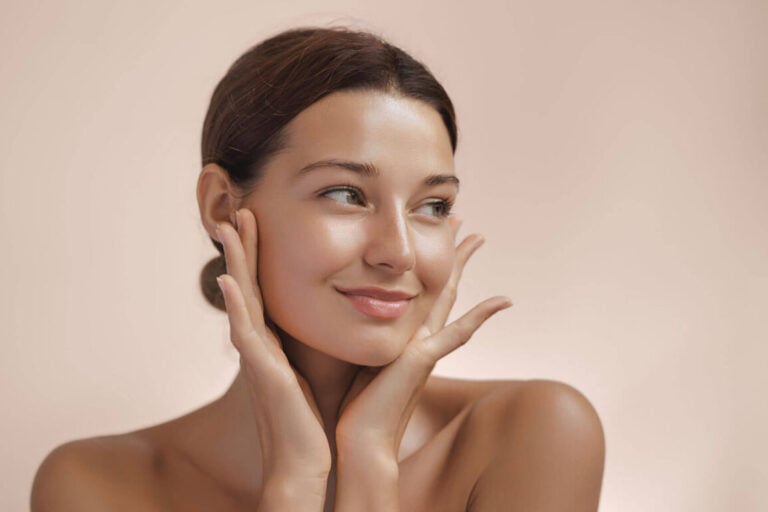 Beauty Photo of a Woman with Clean and Healthy Skin ShowingHer Face