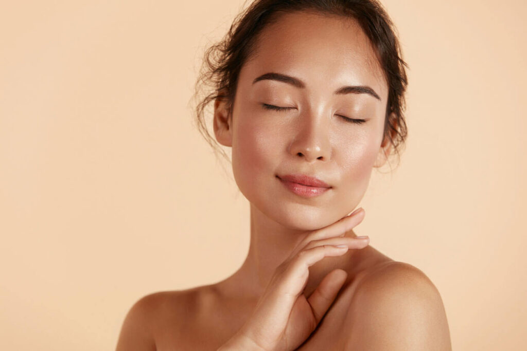 Beauty Blog Beauty face. Woman with natural makeup and healthy skin portrait