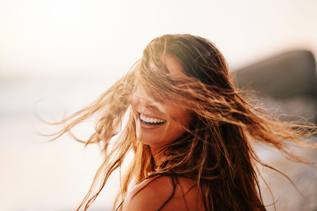 Life's a beach and I love it! stock photo