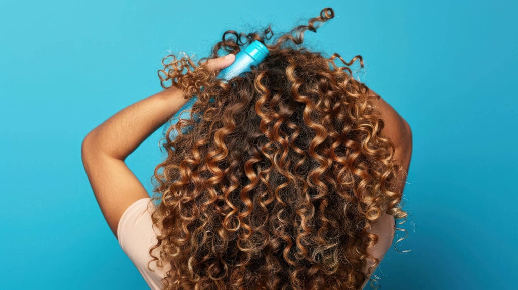 Beauty Blog A person applying leave-in conditioner for curly hair